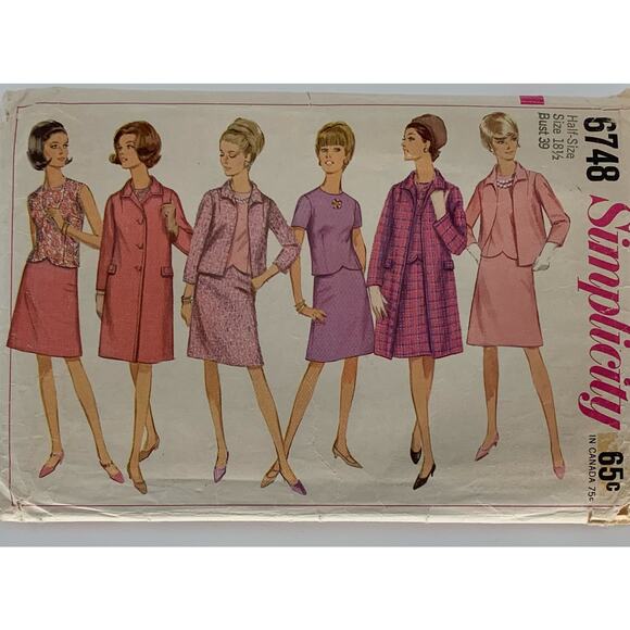 Vintage Sewing Pattern Simplicity 6748 Size 18.5 Women Jacket Only Incomplete - Picture 3 of 7